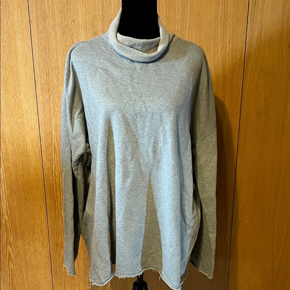 Vintage DKNY streetwear size small, Mock turtleneck gray sweatshirt